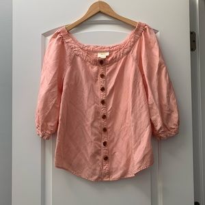 Maeve Off the Shoulder Button Front Top